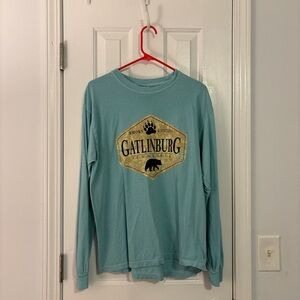 Women’s Comfort Colors Long Sleeve Blue Gatlinburg T-Shirt